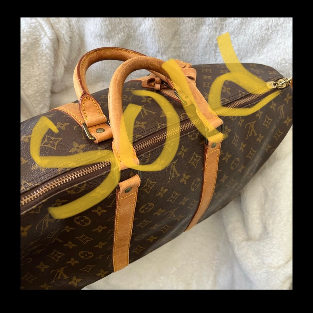 Louis Vuitton Monogram Keepall 55 Boston Travel Hand Bag
